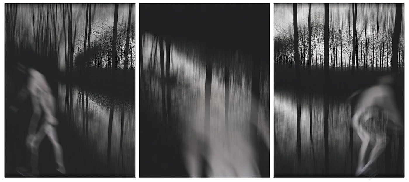 Drieluik zwart-wit foto fading memories 1